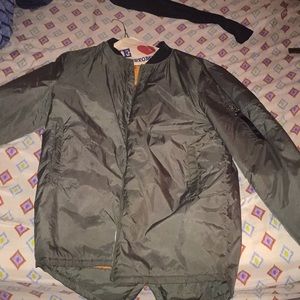 Fish tail long bomber jacket brand modern society